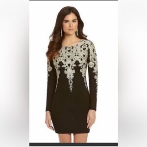 GIANNI BINI black body con gold embellished, mini dress